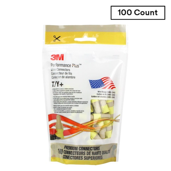 Conector de alambre Twist On de 3M, calibre 22-12, paquete de 100 - T/Y+BOX