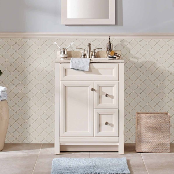 Msi Antique White Arabesque 10-1/2 In. X 15-1/2 In. X 8 Mm Glazed Ceramic Mosaic Wall Tile, 10PK - ZOR-MD-0428