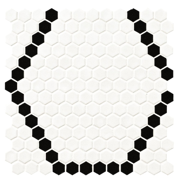 Msi White And Black Hive Pattern 11.73 x 11.85 Matte Porcelain Floor And Wall tile, 15PK - ZOR-MD-0581