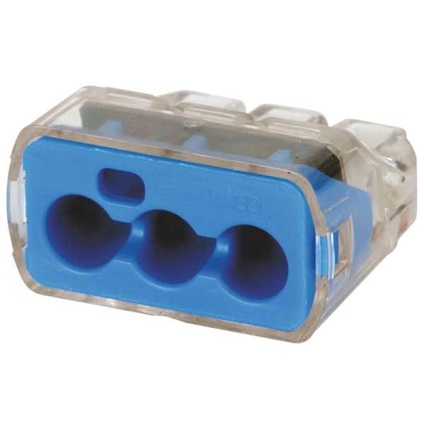 Conector Ideal Push-In, de 3 puertos, azul, paquete de 150 - 30-1039J