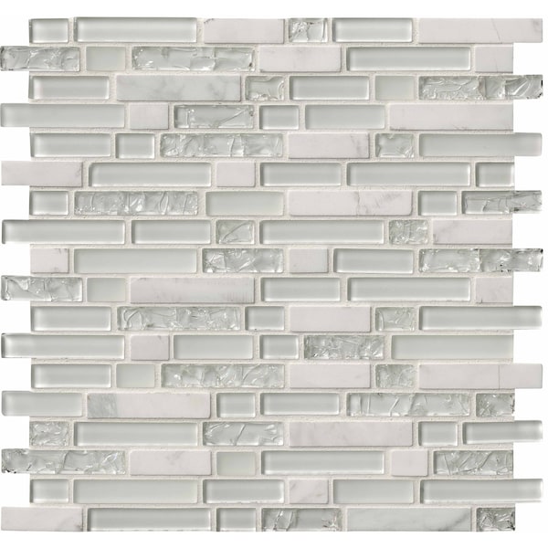 Msi Delano Blanco SAMPLE Glass Stone Mesh-Mounted Mosaic Tile - ZOR-MD-0448-SAM