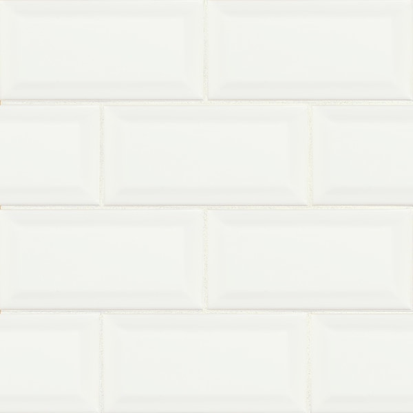 Msi White Glossy Beveled 3 In. X 6 In. Glazed Ceramic Wall Tile, 88PK - ZOR-PT-0500