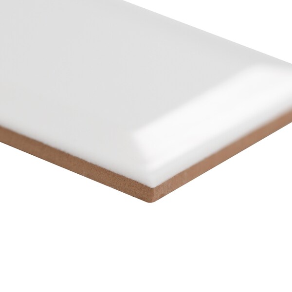 Msi White Glossy Beveled 3 In. X 6 In. Glazed Ceramic Wall Tile, 88PK - ZOR-PT-0500