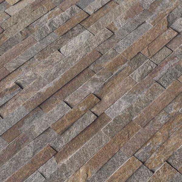 Msi Amber Falls Splitface Ledger Panel 6 In. X 24 In. Natural Quartzite Wall Tile, 6PK - ZOR-PNL-0047