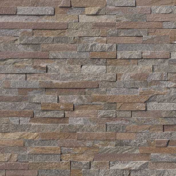 Msi Amber Falls Splitface Ledger Panel 6 In. X 24 In. Natural Quartzite Wall Tile, 6PK - ZOR-PNL-0047