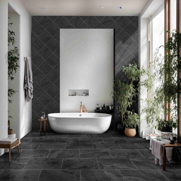 Msi Montauk Black 16 in.  X 24 in.  Gauged Slate Floor And Wall Tile, 5PK - ZOR-NS-0084