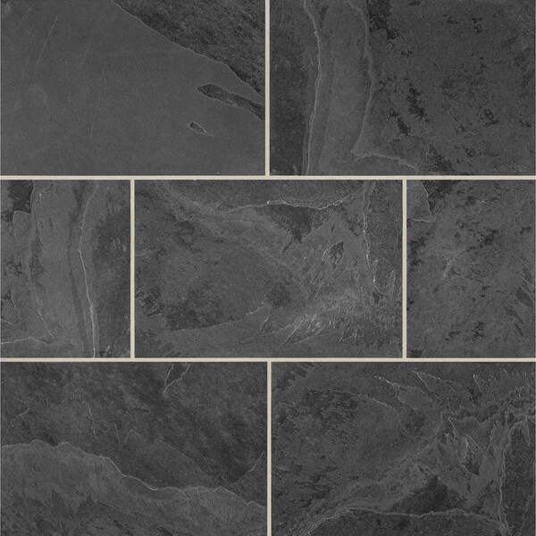 Msi Montauk Black 16 in.  X 24 in.  Gauged Slate Floor And Wall Tile, 5PK - ZOR-NS-0084