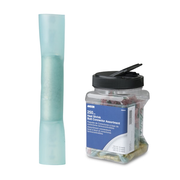 Conector termocontraíble de manguitos para cables de 16-14 AWG - 250 piezas - Bote - 309101