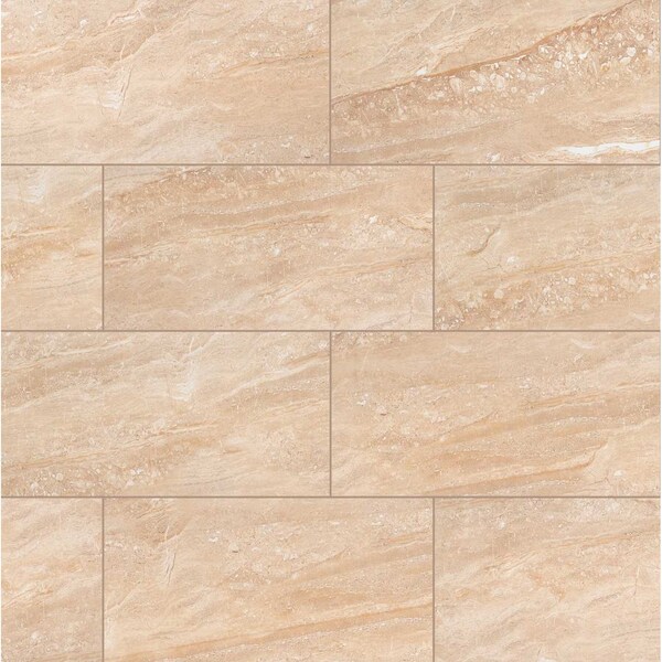 Msi Aria Oro 12 In. X 24 In. Polished Porcelain Floor And Wall Tile, 8PK - ZOR-PT-0244