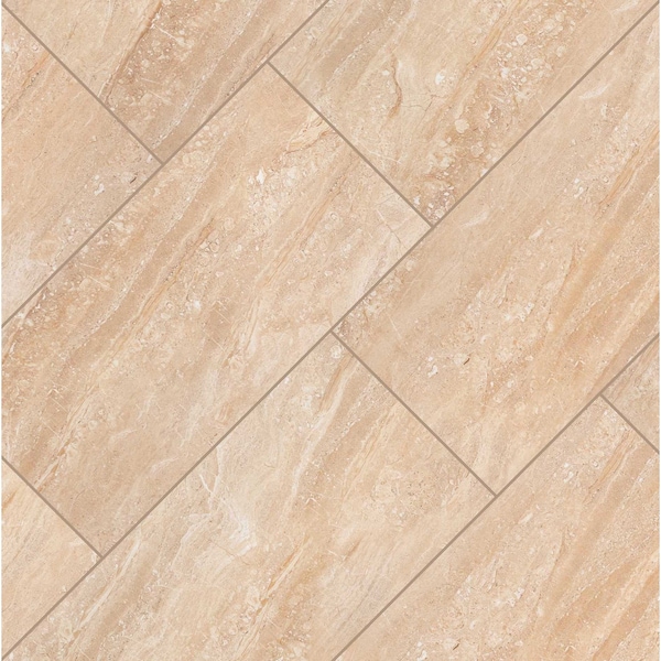 Msi Aria Oro 12 In. X 24 In. Polished Porcelain Floor And Wall Tile, 8PK - ZOR-PT-0244
