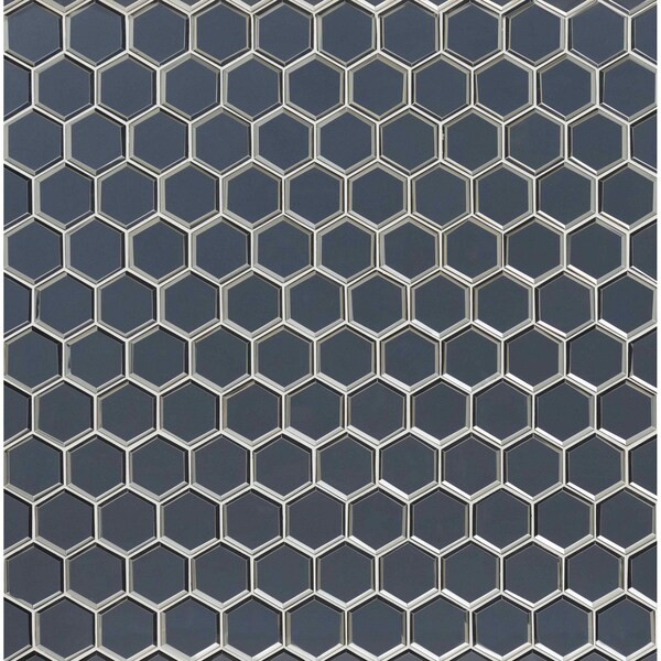 Msi Vague Blue Hexagon 10.51 In. X 12.13 In. Glass Mesh-Mounted Mosaic Tile, 10PK - ZOR-MD-0527