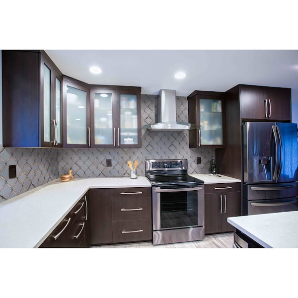 Msi Victorian Light Arabesque SAMPLE Glossy Porcelain Mesh-Mounted Mosaic Tile - ZOR-MD-0505-SAM