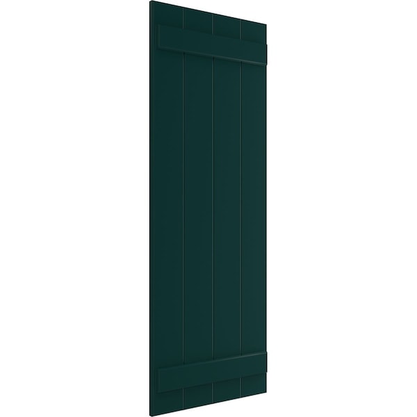 Ekena Millwork True Fit PVC Four Board Joined Board-n-Batten Shutters, Thermal Green, 21 1/2W x 28H, PR - TFP101BBF21X028FG
