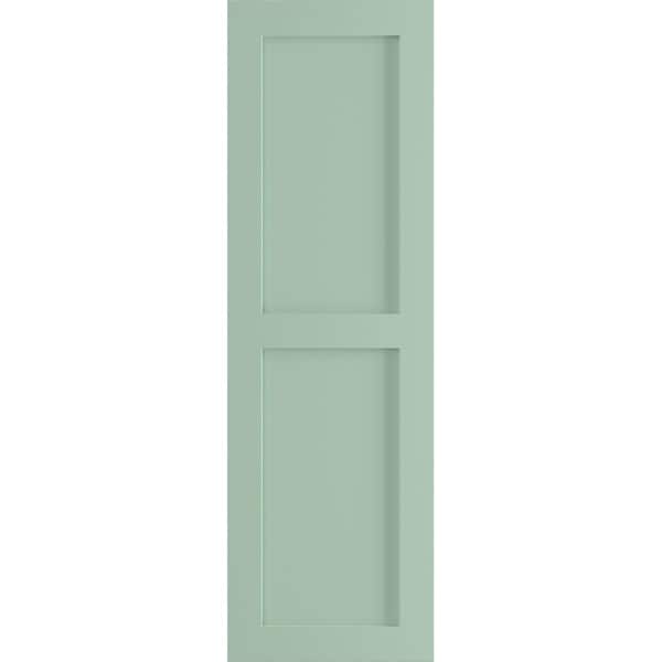 Ekena Millwork True Fit PVC Two Equal Flat Panel Shutters, Seaglass, 18W x 78H, PR - TFP101FPF18X078SG