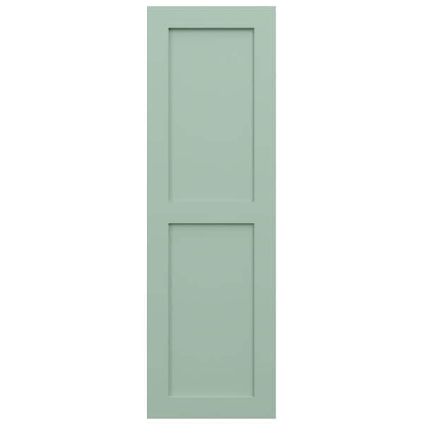 Ekena Millwork True Fit PVC Two Equal Flat Panel Shutters, Seaglass, 18W x 78H, PR - TFP101FPF18X078SG