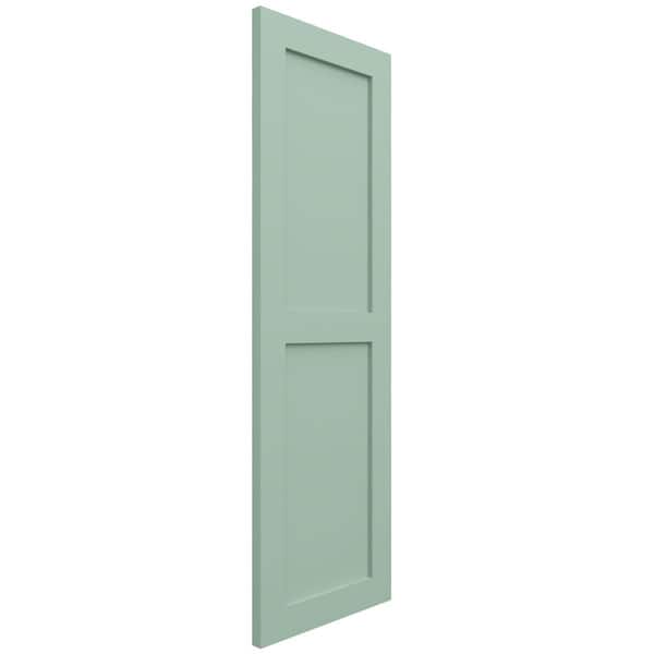 Ekena Millwork True Fit PVC Two Equal Flat Panel Shutters, Seaglass, 18W x 78H, PR - TFP101FPF18X078SG