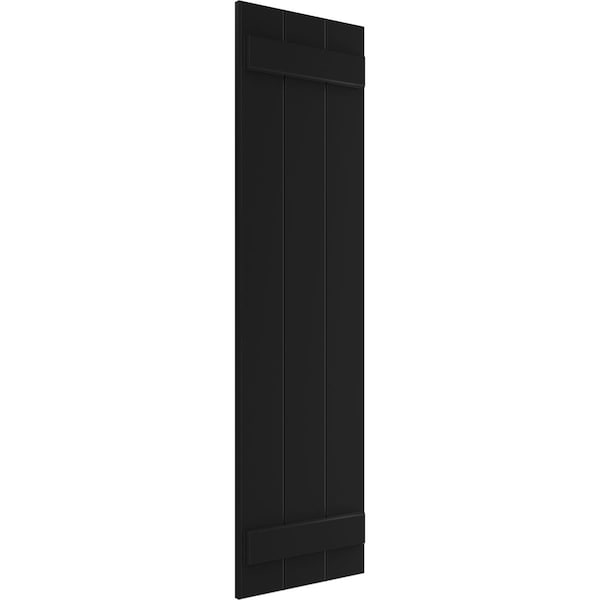 Ekena Millwork True Fit PVC Three Board Joined Board-n-Batten Shutters, Black, 16 1/8W x 76H, PR - TFP101BBF16X076BL