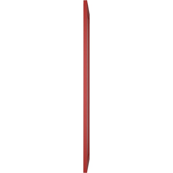 Ekena Millwork True Fit PVC Single Panel Chevron Modern Style Fixed Mount Shutters, Fire Red, 12W x 70H, PR - TFP001CV12X070BR