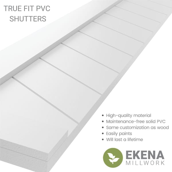 Ekena Millwork True Fit PVC Single Panel Chevron Modern Style Fixed Mount Shutters, Fire Red, 12W x 70H, PR - TFP001CV12X070BR