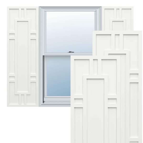 Ekena Millwork True Fit PVC Hastings Fixed Mount Shutters, Unfinished, 18W x 36H, PR - TFP001HS18X036UN