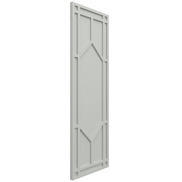 Ekena Millwork True Fit PVC Shaker Fixed Mount Shutters, Hailstorm Gray, 15W x 80H, PR - TFP001SK15X080ST