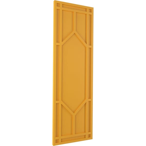 Ekena Millwork True Fit PVC Shaker Fixed Mount Shutters, Turmeric, 12W x 42H, PR - TFP001SK12X042TU