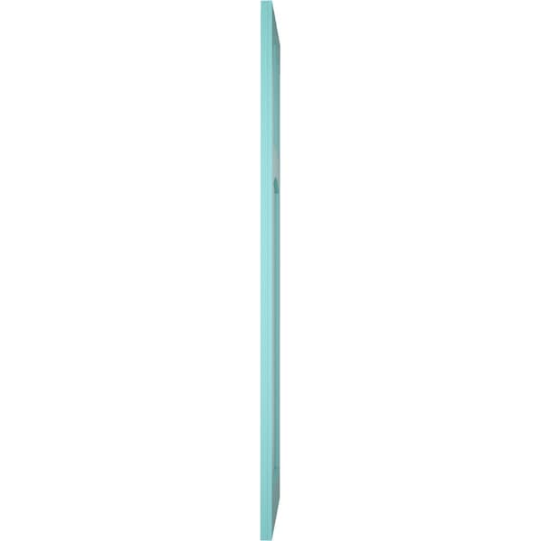 Ekena Millwork True Fit PVC San Miguel Mission Style Fixed Mount Shutters, Pure Turquoise, 15W x 36H, PR - TFP001SM15X036PT