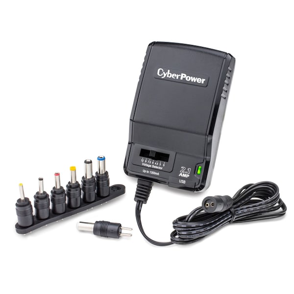 Adaptador de corriente Cyberpower de 20 AWG 9 V 5 pies L - CPUAC1U1300