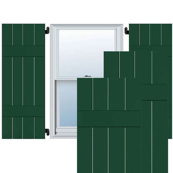 Ekena Millwork Exterior 4 Board (2 Batten) Real Wood Sapele Mahogany Board-n-Batten Shutters PR, RWB15X070CGM - RWB15X070CGM
