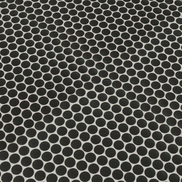 Msi Penny Round Nero 12.32 In. X 11.38 In. X 6Mm Porcelain Mesh-Mounted Mosaic Tile, 15PK - ZOR-MD-0231