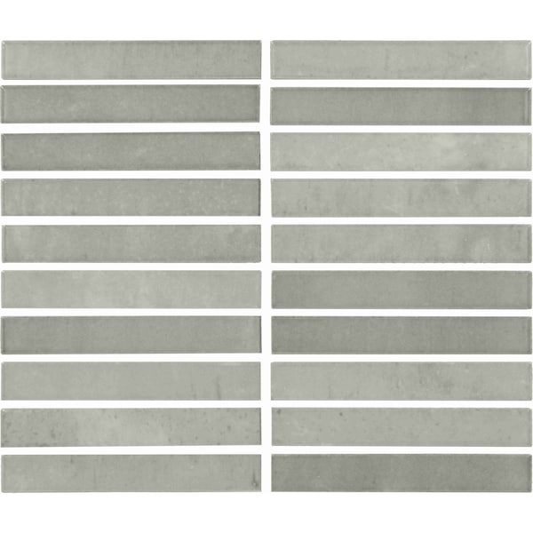 Daltile Miramo 1'' x 6'' Ceramic Straight Joint Wall Mosaic, 10PK - MR45STJ16MBMSGL