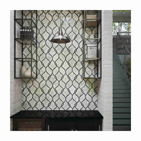 Daltile Lavaliere Natural Stone Intertwining Arabesque Mosaic, 7.90 Sqft per Carton, 10PK - LV11IWNARBMS1L
