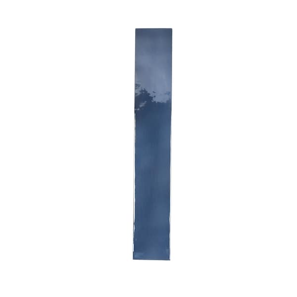 Apollo Tile Silken 2.56 in. x 15.75 in. Glossy Blue Ceramic Subway Wall and Floor Tile 10.76 sqft/case, 38PK - CRE88OCN2616
