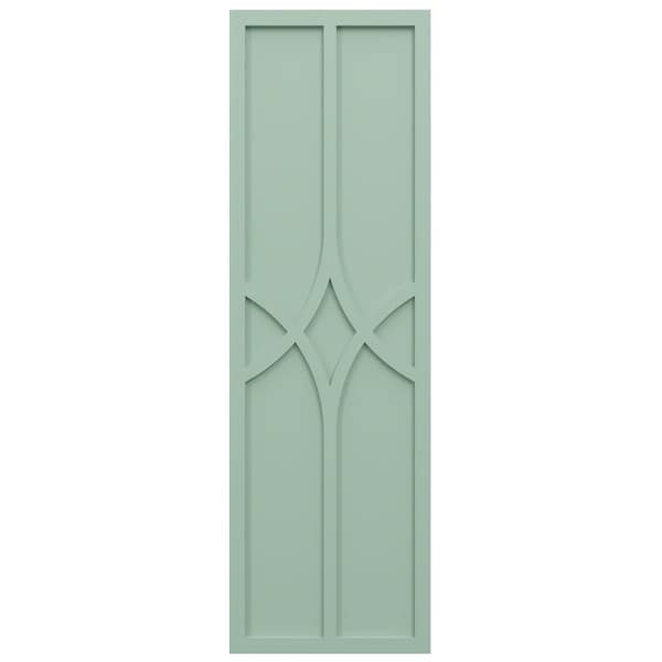 Ekena Millwork True Fit PVC Cedar Park Fixed Mount Shutters, Seaglass, 15W x 75H, PR - TFP001CP15X075SG