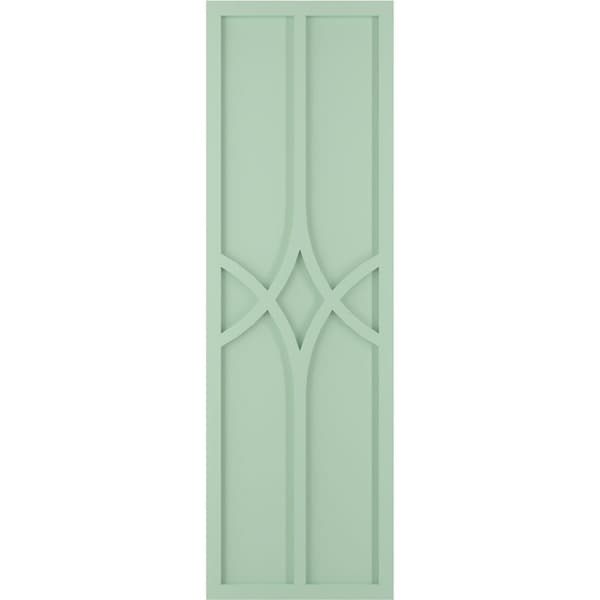 Ekena Millwork True Fit PVC Cedar Park Fixed Mount Shutters, Seaglass, 15W x 75H, PR - TFP001CP15X075SG