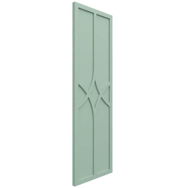 Ekena Millwork True Fit PVC Cedar Park Fixed Mount Shutters, Seaglass, 15W x 75H, PR - TFP001CP15X075SG