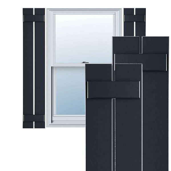 Ekena Millwork True Fit PVC Two Board Spaced Board-n-Batten Shutters, Starless Night Blue, 11 1/4W x 68H, PR - TFP101SBF11X068OB