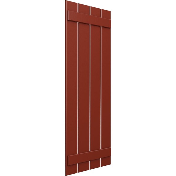 Ekena Millwork True Fit PVC Four Board Spaced Board-n-Batten Shutters, Pepper Red , 23W x 36H, PR - TFP101SBF23X036MR