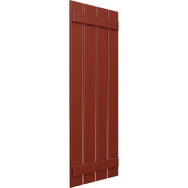 Ekena Millwork True Fit PVC Four Board Spaced Board-n-Batten Shutters, Pepper Red , 23W x 36H, PR - TFP101SBF23X036MR
