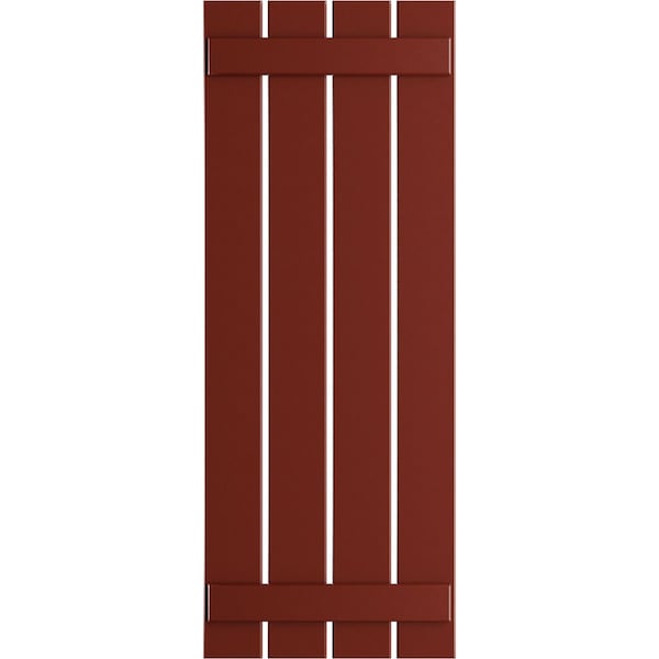 Ekena Millwork True Fit PVC Four Board Spaced Board-n-Batten Shutters, Pepper Red , 23W x 36H, PR - TFP101SBF23X036MR