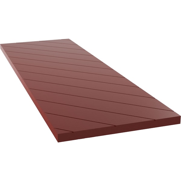Ekena Millwork 18W x 38H True Fit PVC Diagonal Slat Modern Style Fixed Mount Shutters, Pepper Red, PR - TFP001DG18X038MR
