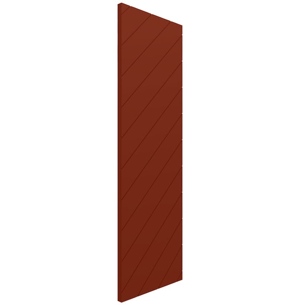 Ekena Millwork 18W x 38H True Fit PVC Diagonal Slat Modern Style Fixed Mount Shutters, Pepper Red, PR - TFP001DG18X038MR