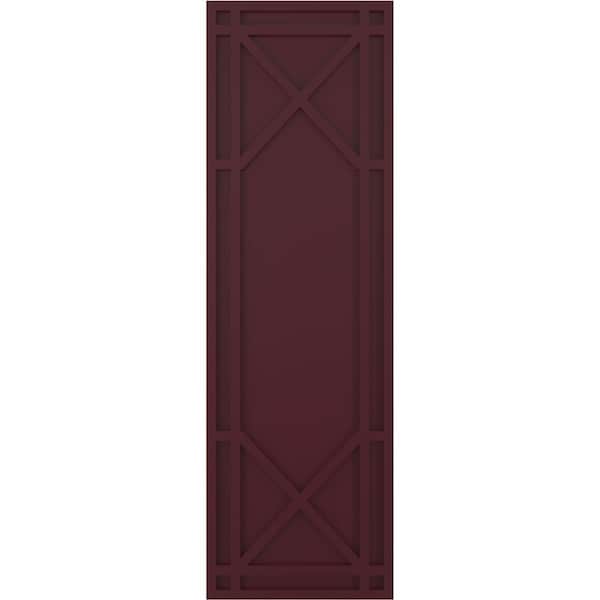 Ekena Millwork True Fit PVC Bungalow Fixed Mount Shutters, Wine Red, 12W x 47H, PR - TFP001BG12X047WR