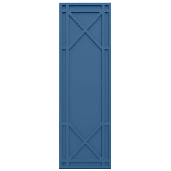 Ekena Millwork True Fit PVC Bungalow Fixed Mount Shutters, Sojourn Blue, 18W x 56H, PR - TFP001BG18X056HB