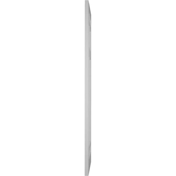 Ekena Millwork True Fit PVC San Juan Capistrano Mission Style Fixed Mount Shutters, Primed, 15"W x 36"H - TFP001SJ15X036PR