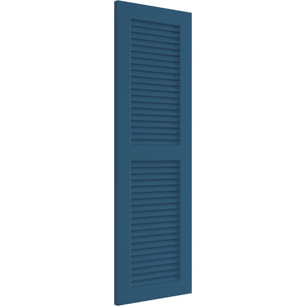Ekena Millwork True Fit PVC Two Equal Louver Shutters, Sojourn Blue, 12W x 71H, PR - TFP101LVF12X071HB