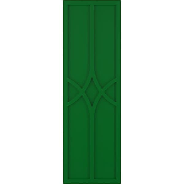 Ekena Millwork True Fit PVC Cedar Park Fixed Mount Shutters, Viridian Green, 15W x 73H, PR - TFP001CP15X073HG
