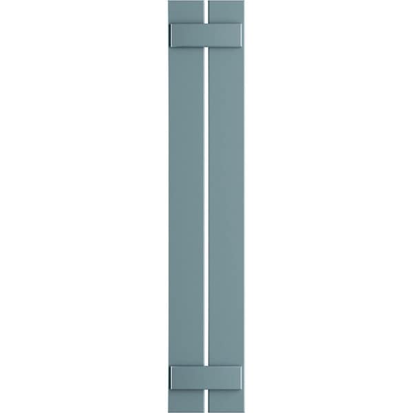 Ekena Millwork True Fit PVC Two Board Spaced Board-n-Batten Shutters, Peaceful Blue, 11 1/4W x 31H, PR - TFP101SBF11X031SB
