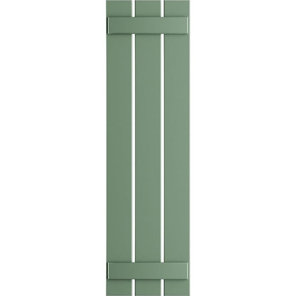 Ekena Millwork True Fit PVC, Three Board Spaced Board-n-Batten Shutters, Track Green , 17 1/8W x 70H, PR - TFP101SBF17X070TG
