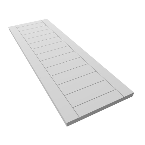 Ekena Millwork True Fit PVC Horizontal Slat Framed Modern Style Fixed Mount Shutters, White, 18W x 44H, PR - TFP001HF18X044WH